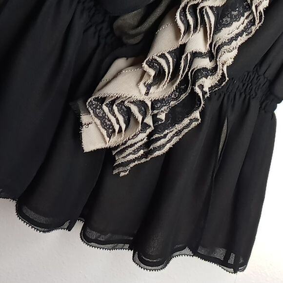 Robert Rodriguez Ruffled Neck Sleeveless Chiffon Blouse - S - Picture 4 of 7